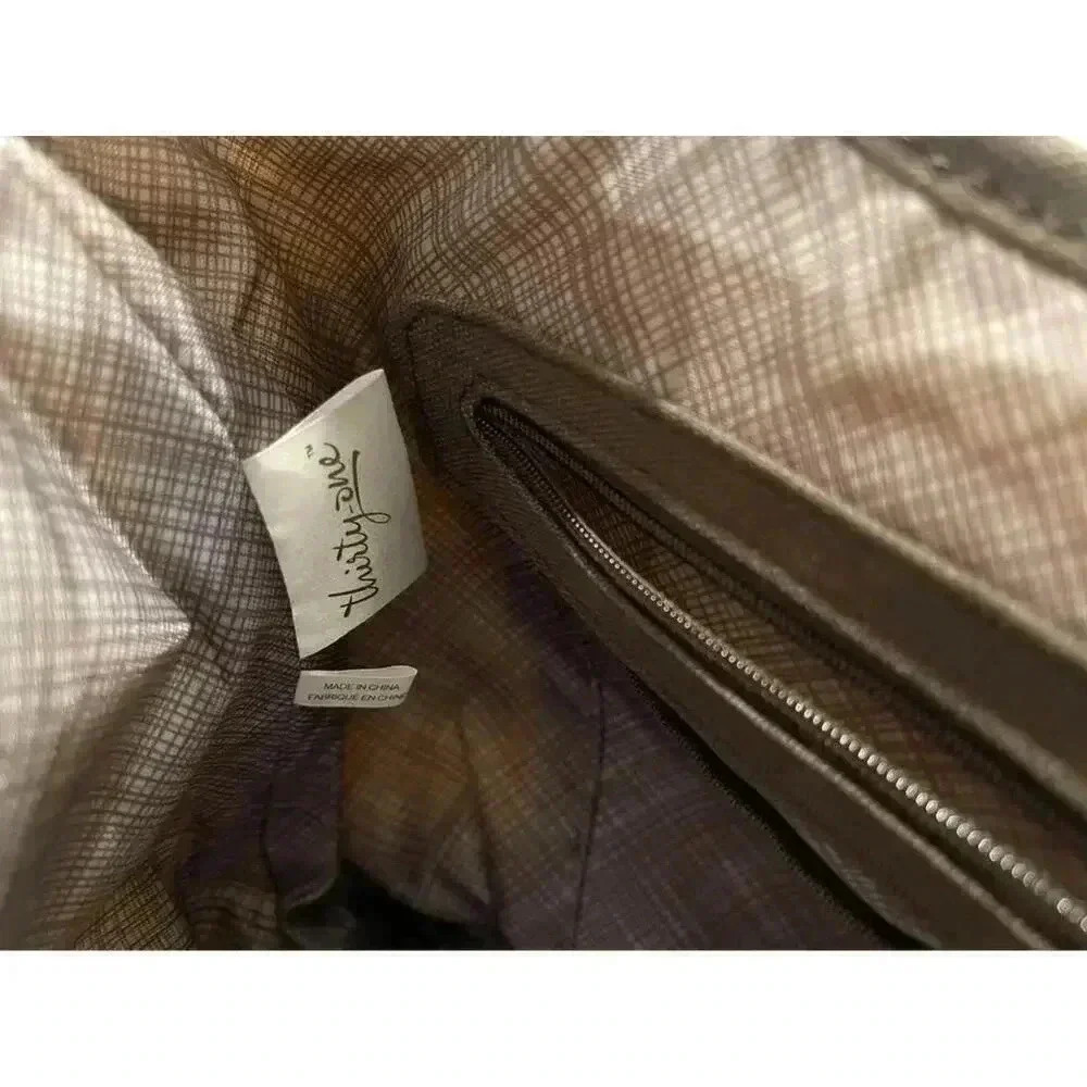 Thirty One Spring Summer Purse Paper Weave Shoulder Bag Brown Ivory Stripe 31 - Picture 9 of 9